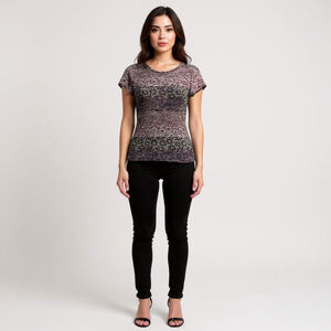 STAR CCC Vintage Y2K Purple Gray Short Sleeve Top - Small